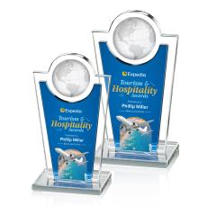 Fabiola Full Color Blue Globe Crystal Award - Globe Awards