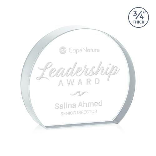 Awards and Trophies - Crystal Awards - Maren Hemisphere Clear Circle Crystal Award