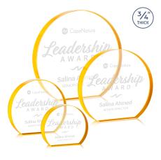 Maren Hemisphere Gold Circle Crystal Award - Crystal Awards