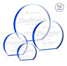 Maren Hemisphere Blue Circle Crystal Award - Crystal Awards