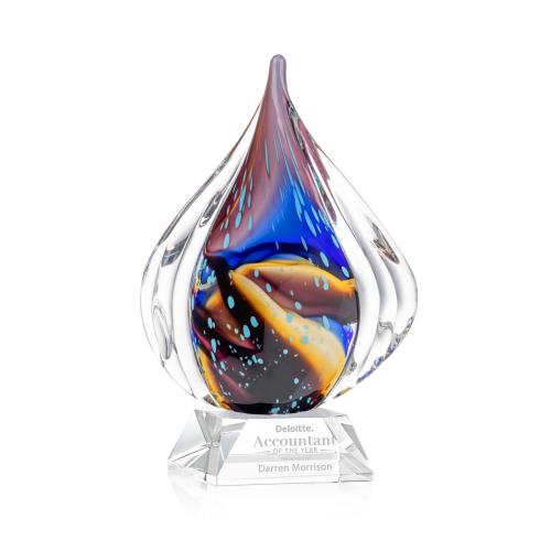 Awards and Trophies - Crystal Awards - Glass Awards - Valentina Clear on Sheffield Base Tear Drop Glass Award