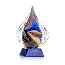 Valentina Blue on Sheffield Base Tear Drop Glass Award