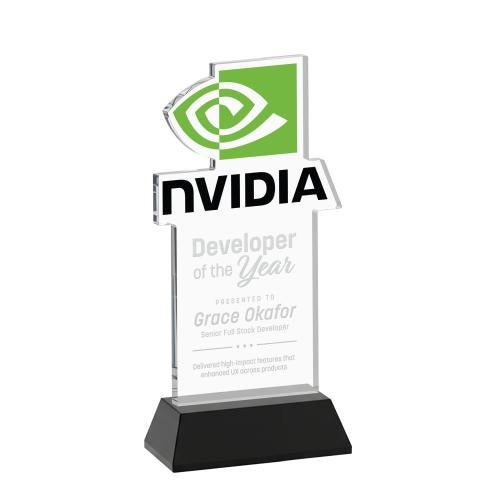 Awards and Trophies - Crystal Awards - EdgeCraft Rectangle on Hartford - Black (via Air)
