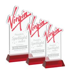 EdgeCraft Rectangle on Hartford - Red 8" (via Air) - Crystal Awards