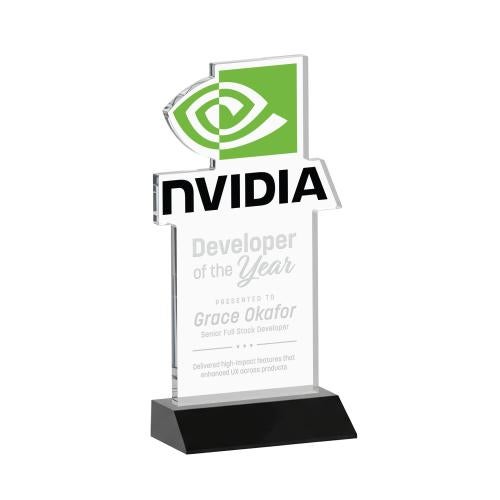 Awards and Trophies - Crystal Awards - EdgeCraft Rectangle on Mitered - Black (via Air)