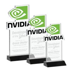 EdgeCraft Rectangle on Mitered - Black (via Air) - Crystal Awards
