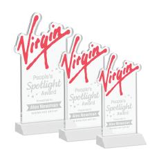 EdgeCraft Rectangle on Mitered - White (via Air) - Crystal Awards