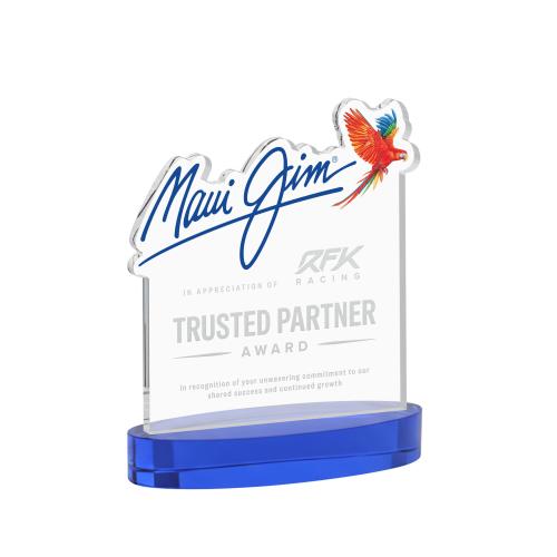 Awards and Trophies - Crystal Awards - EdgeCraft Square on Alberton - Blue (via Air)