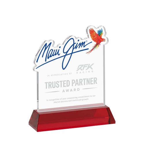 Awards and Trophies - Crystal Awards - EdgeCraft Square on Hartford - Red (via Air)