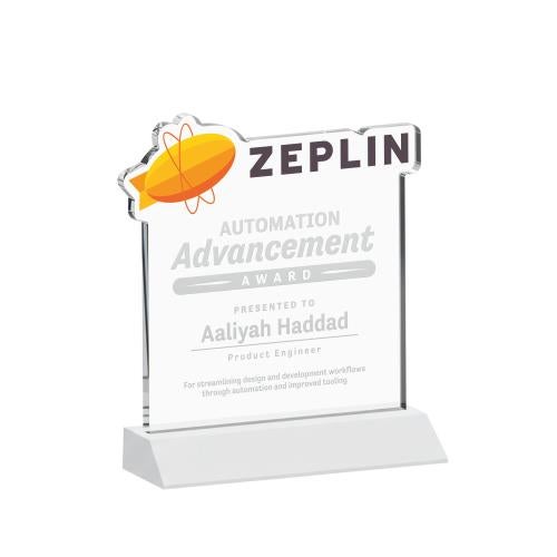Awards and Trophies - Crystal Awards - EdgeCraft Square on Mitered - White (via Air)