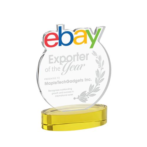 Awards and Trophies - Crystal Awards - EdgeCraft Round on Alberton - Gold (via Air)