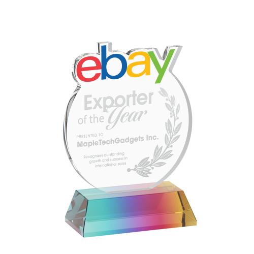 Awards and Trophies - Crystal Awards - EdgeCraft Round on Hartford - Prismatic (via Air)