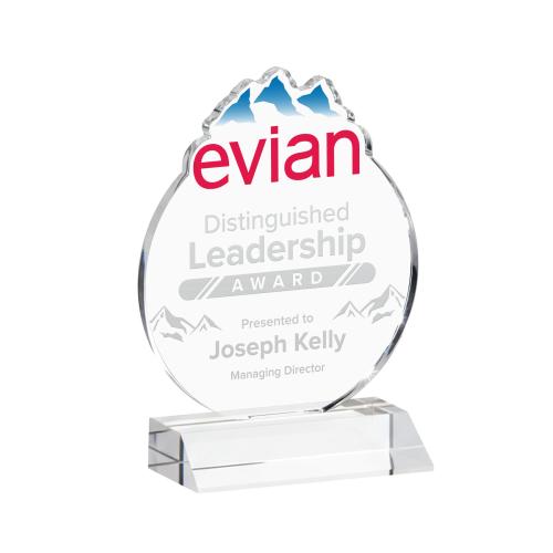 Awards and Trophies - Crystal Awards - EdgeCraft Round on Mitered - Clear (via Air)