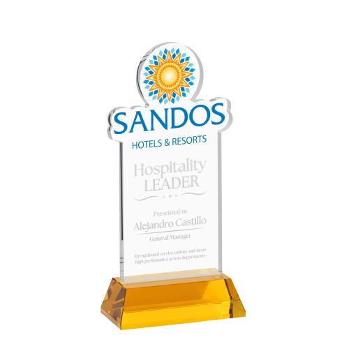 Awards and Trophies - Crystal Awards - EdgeCraft Rectangle on Hartford - Amber (via Ocean)