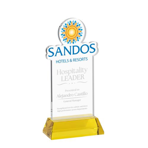Awards and Trophies - Crystal Awards - EdgeCraft Rectangle on Hartford - Gold (via Ocean)