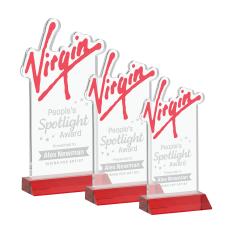 EdgeCraft Rectangle on Mitered - Red (via Ocean) - Crystal Awards