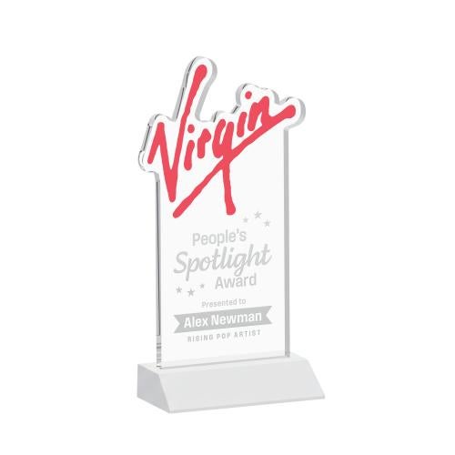 Awards and Trophies - Crystal Awards - EdgeCraft Rectangle on Mitered - White (via Ocean)