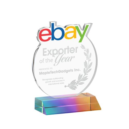 Awards and Trophies - Crystal Awards - EdgeCraft Round on Mitered - Prismatic (via Ocean)
