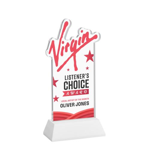 Awards and Trophies - Crystal Awards - EdgeCraft Rectangle Full Color on Hartford - White (Air)
