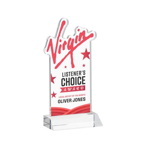 Awards and Trophies - Crystal Awards - EdgeCraft Rectangle Full Color on Mitered - Clear (via Air)