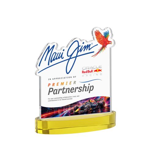 Awards and Trophies - Crystal Awards - EdgeCraft Square Full Color on Alberton - Gold (via Air)
