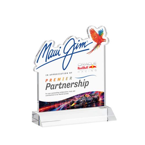 Awards and Trophies - Crystal Awards - EdgeCraft Square Full Color on Mitered - Clear (via Air)
