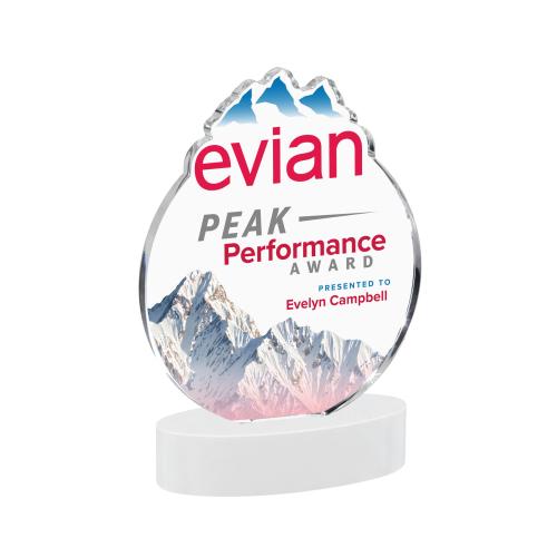 Awards and Trophies - Crystal Awards - EdgeCraft Round Full Color on Alberton - White (via Air)