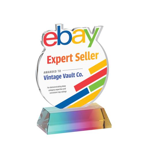 Awards and Trophies - Crystal Awards - EdgeCraft Round Full Color on Hartford - Prismatic (Air)