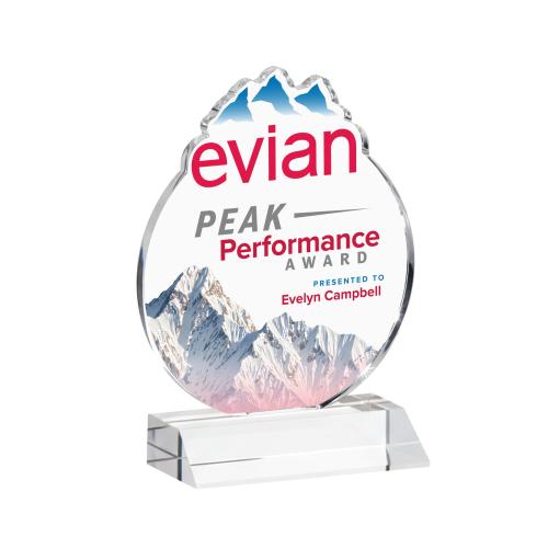 Awards and Trophies - Crystal Awards - EdgeCraft Round Full Color on Mitered - Clear (via Air)