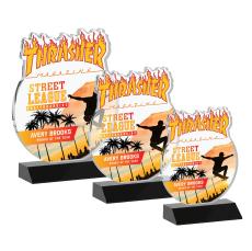 EdgeCraft Round Full Color on Mitered - Black (via Air) - Crystal Awards