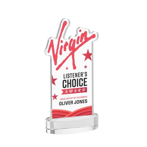 Awards and Trophies - Crystal Awards - EdgeCraft Rectangle Full Color on Alberton - Clear (Ocean)