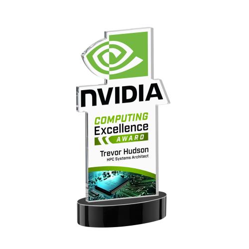 Awards and Trophies - Crystal Awards - EdgeCraft Rectangle Full Color on Alberton - Black (Ocean)