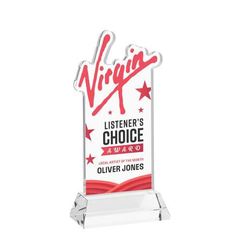 Awards and Trophies - Crystal Awards - EdgeCraft Rectangle Full Color on Hartford - Clear (Ocean)