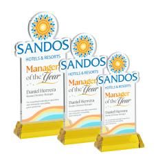 EdgeCraft Rectangle Full Color on Hartford - Gold (Ocean) - Crystal Awards