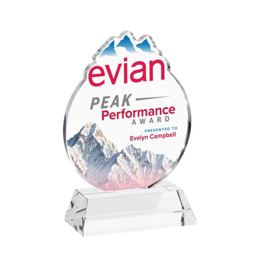 Awards and Trophies - Crystal Awards - EdgeCraft Round Full Color on Hartford - Clear (via Ocean)