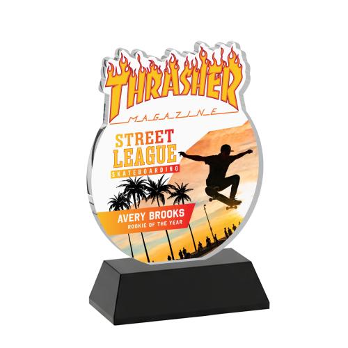 Awards and Trophies - Crystal Awards - EdgeCraft Round Full Color on Hartford - Black (via Ocean)