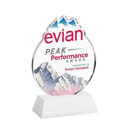 Awards and Trophies - Crystal Awards - EdgeCraft Round Full Color on Hartford - White (via Ocean)