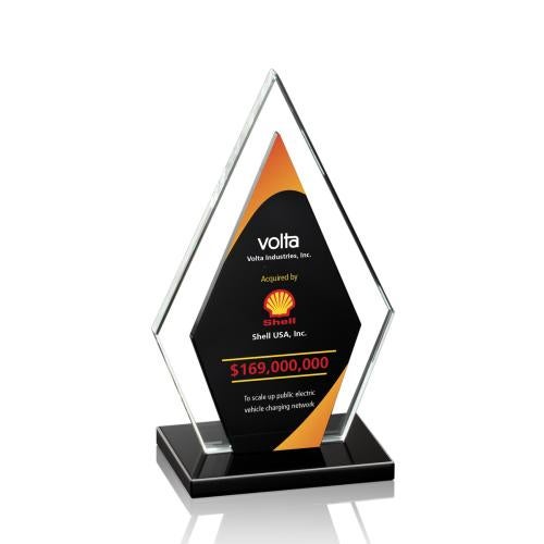 Awards and Trophies - Crystal Awards - Zarita Full Color Black Diamond Crystal Award