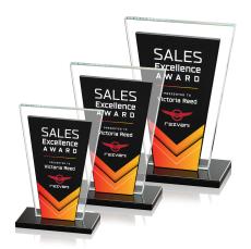 Heckel Full Color Black Crystal Award - Full Color Imprint