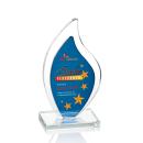 Flamingo Full Color Blue Flame Crystal Award