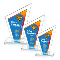 Milton Full Color Blue Peaks Crystal Award - Crystal Awards