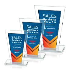 Heckel Full Color Blue Crystal Award - Crystal Awards
