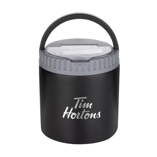 Promotional Products - Housewares - Barrels & Jars - Oreius Food Container w/ SS Spoon - 18oz