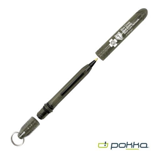 Promotional Products - Writing Instruments - Metal Pens - Pokka&reg; Pocket Pen w/Dock & Chrome Keyring in Tin Box