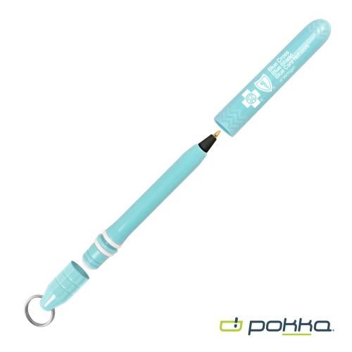 Promotional Products - Writing Instruments - Metal Pens - Pokka&reg; Pocket Pen w/Dock & Chrome Keyring in Tin Box