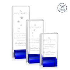 Annapolis Blue Rectangle Crystal Award - Colored Crystal Awards