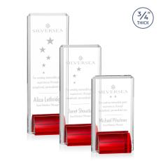 Annapolis Red Rectangle Crystal Award - Colored Crystal Awards