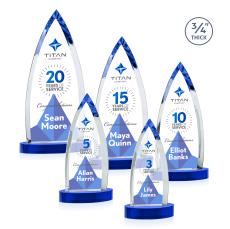 Shildon Full Color Blue on Alberton Base Peaks Crystal Award - Full Color Imprint
