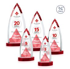 Shildon Full Color Red on Alberton Base Peaks Crystal Award - Full Color Imprint