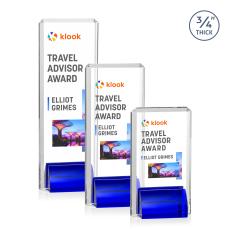 Annapolis Full Color Blue Rectangle Crystal Award - Colored Crystal Awards